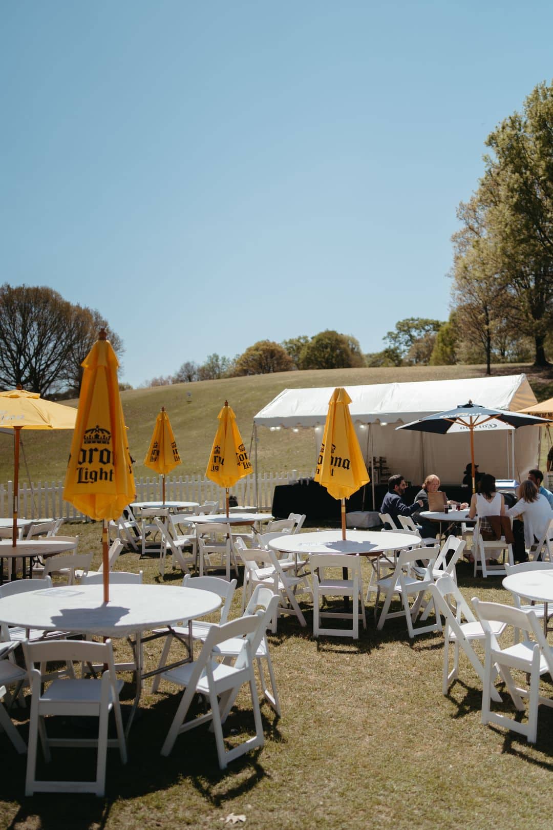 picnic tables with umbrellas for rent